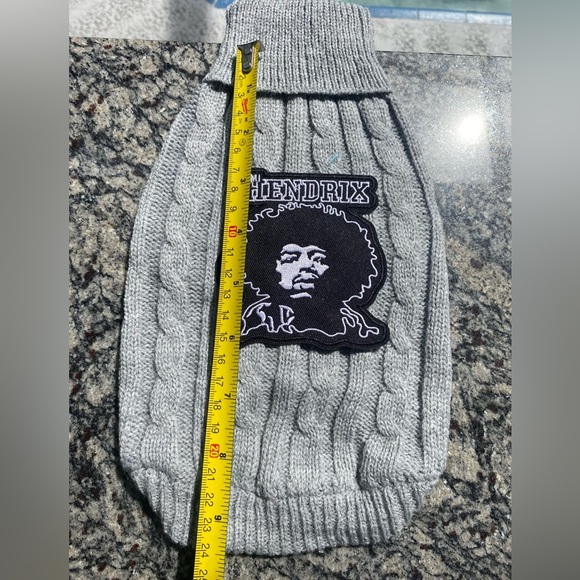 Jimi Hendrix rock alternative music turtleneck dog cat gray sweater smal… - Picture 2 of 2